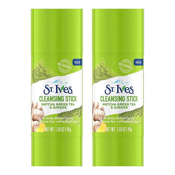 St. Ives Detox Me Daily Cleansing Stick, Matcha Green Tea & Ginger 1.6 Ounce (Pack of 2)