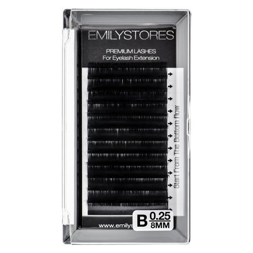 EMILYSTORES Lash Extensions 0.25mm Thickness B Curl Length 8mm Volume Individual Eyelashes For Eyelash Extensions (0.25,B,8mm)