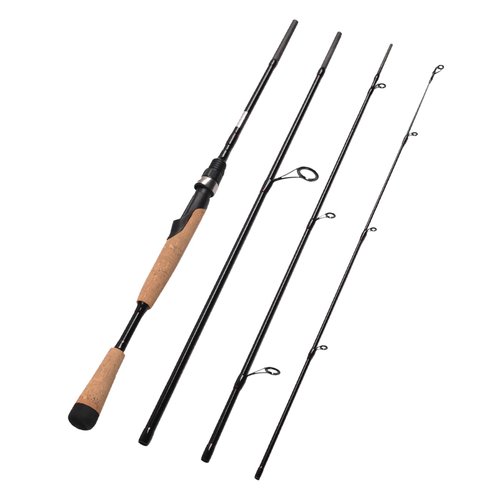 Fiblink 4 Pieces Travel Spinning Rod Medium Carbon Spinning Fishing Rod Portable Fishing Rod (7'6" Medium)