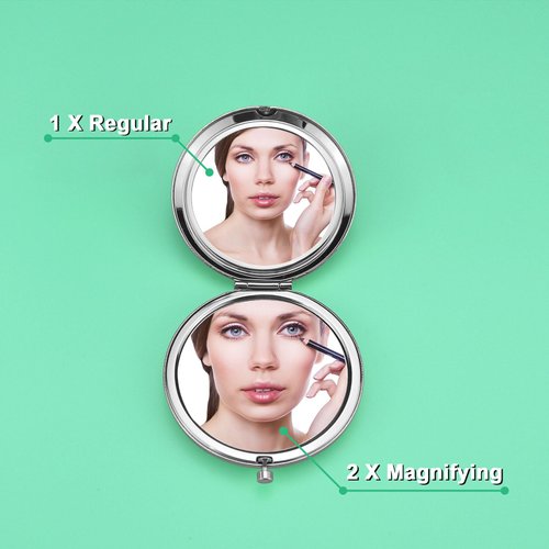 Sister in Law Gifts Compact Makeup Mirror Bonus Sister Gifts Sister in Law Birthday Gifts Gifts for Sister in Law Bridal Shower Gift Folding Makeup Mirror Wedding for Her(Silver)