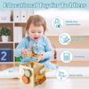 Smartwo Wooden Activity Busy Cube Montessori Toys for 1 Year Old, 6-in-1 Activity Center Baby Bead Maze Toys, Sensory Shape Sorter Blocks, Toddler Boys Girls First Birthday Gift