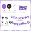 Sursurprise Soccer Birthday Party Decorations for Girls Purple Soccer Birthday Banner Garland Cake Topper Balloon for Sports Theme Birthday Party Supplies