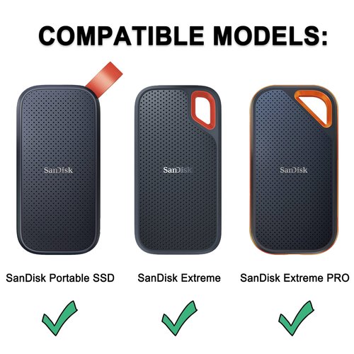 Lacdo Hard Carrying Case for SanDisk Extreme Pro/SanDisk Extreme Portable External SSD 500GB 1TB 2TB 4TB USB-C Solid State Drive EVA Shockproof Water Repellent Protective Storage Travel Bag, Black
