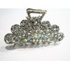 Silver metal crystal hair claw clip bridal clip