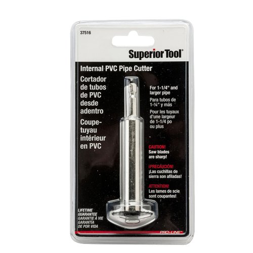 Superior Tool 37516 1-1/4" Internal PVC Pipe Cutter-One and a Quarter Inch Pipe Cutter for PVC, Grey/Black