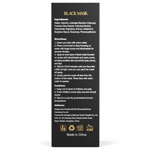 YLNALO Blackhead Remover Mask Kit, Charcoal Peel Off Facial Mask with Brush and Pimple Extractors, Deep Cleansing for Face Nose Blackhead Pores Acne, For All Skin Types (3.5 Fl.oz)