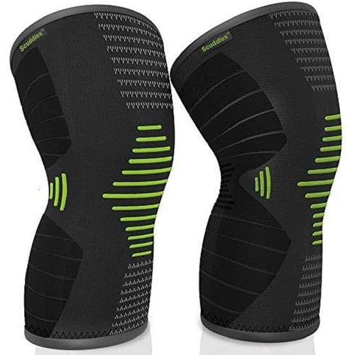 Scuddles Green Knee Sleeve - Best Knee Brace for Meniscus Tear, Arthritis, Quick Recovery etc. – Knee Support for Running, Crossfit, Basketball and Other Sports