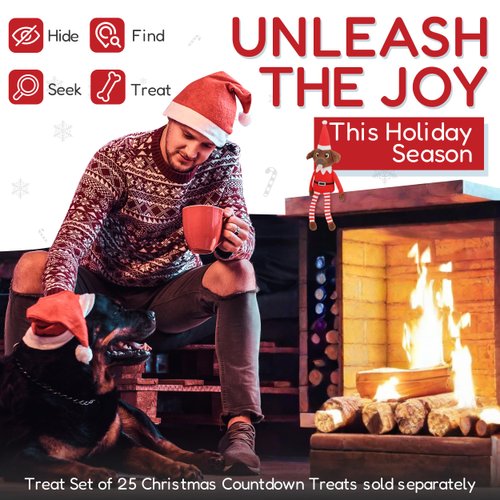 PUPROAR Pooch on a Perch Christmas Dog Toy | Cute & Funny Plush Elf with Squeaker & Crinkle Paper – Perfect Dog Stocking Stuffer – Christmas Dog Toys