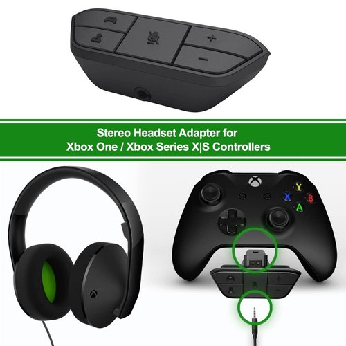 Plauduct Stereo Headset Adapter for Xbox One/One S/Elite 1&2/for Xbox Series X|S Controllers, Mic Headphone Adapter for Xbox One Controller, Audio Kit for Xbox One Xbox Series S|X