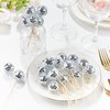 24 PCS Disco Ball Cupcake Toppers, Silver Small Mirror Ball Cake Toppers Reflective Mini Cake Decorations for 70s Disco Theme Dance Party Supplies