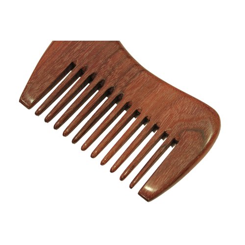 Wooden Comb Wide Tooth Pocket Comb Purple Sandalwood Handmade Hair Comb - WC020