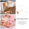 STOBOK Doll Clothes Hangers Coat Hangers Mini Clothes Hangers Plastic Doll Clothes Hanger for Girl Dolls Clothes Dollhouse Furniture Accessories (White)