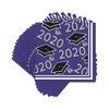 Creative Converting Class of 2020 Purple Grad Beverage Napkins, 5"