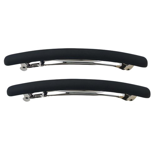 4.3" Long Matte Steel Bow Barrettes Clips Blade Spring Ponytail Holder Hair Clips French Barrettes Hair Pins Ponytail Clips Hairdressing Hairpins for Hair Styling Thick Hair (Black)