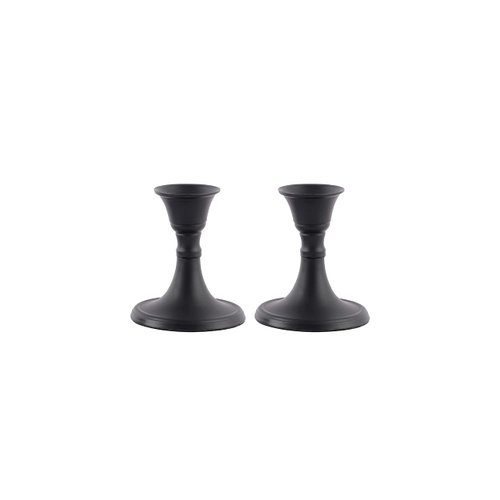 Rely+ Black Candle Holder Set of 2 - Decorative Taper Candles for Candlesticks - Candle Stick Candle Holder -Candlestick Holders for Taper Candles - Modern Candle Holders for Dinner, Party