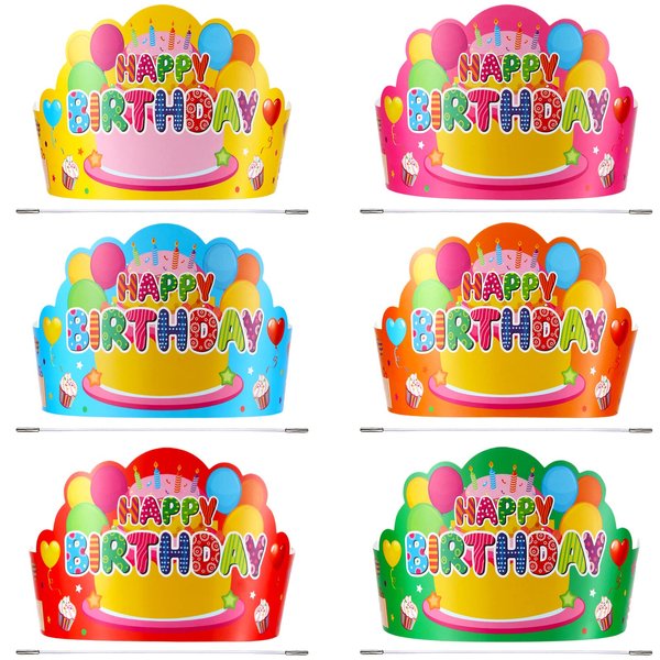 Yunsailing 36 Pcs Colorful Party Crowns - Classroom Gifts and Birthday Hats for Kids