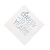 Elegant Foil-Stamped Silver Foil Cheers to 25 Years Luncheon Napkins (Pack of 16) - Ideal for 25th Anniversary, Birthday & Milestone Events