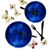 HSPAIDYP 50Pcs Starry Galaxy Party Supplies Galaxy Paper Plates Set 9" Space Plates 7" Star Dessert Plates for Outer Space Theme Baby Shower Boys Girls Starry Night Theme Birthday Party Decor (Star)