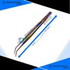 OdontoMed2011 Multi Color Rainbow 6-inch Sewing Machine Tweezers Serrated Bent Tips | Professional Grade, High Precision | Stainless Steel