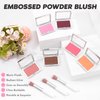 LYBHDAFA Powder Blush for Cheeks with Brush, Matte Pink Blush Palette Korean Blush Powder Face Blusher, Natural Blendable Formula Silky Lightweight Makeup Blush Palette for Cheeks, 001# Pink