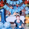 Happy Birthday Banner Blue, Prestrung Reusable Birthday Banner Sign for Men Baby Boys Birthday Party Decorations
