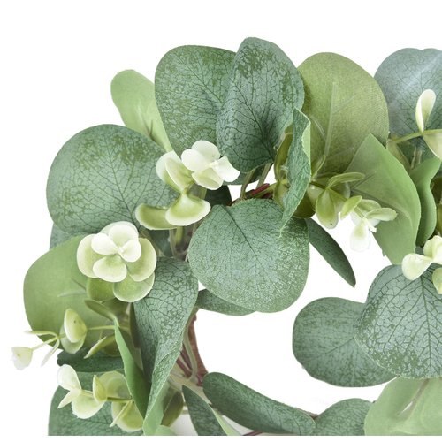 LSKYTOP 6Pcs Eucalyptus Wreath Faux Kitchen Cabinet Wreaths Artificial Greenery Wreath Farmhouse Wreath for Door Wall Window Decor, 9Inch/PC