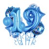 Balloons,11 pcs Foil Balloons 19 Year Old for 19th Birthday Party Supplies Decoration，Confetti Balloon Kids Party Balloons Birthday Party Supplies 19 Years Old Birthday Balloon for Kids (19th, Blue)