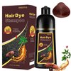 Cherry Brown Hair Color Shampoo for Dark Hair - Instant Brown Hair Dye Shampoo 3 in 1 for Women & Men, Herbal Brown Shampoo Easy to Use & Long Lasting Brown Hair Shampoo 16.90 Fl OZ (Cherry Brown)