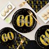 BQK 96 Pcs 60th Birthday Plates and Napkins 60th Birthday Decorations for Men 60th Birthday Party Favors 60th Birthday Party Supplies