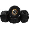 HIRCQOO 2.2" Rubber Tires Inflatable OD135mm & 12mm Hex Hub Plastic Beadlock Wheel Rims Compatible with Axial SCX10 Tamiya CC01 TF2 Traxxas 1/10 RC Monster Truck Crawler (Yellow)