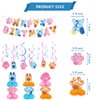 Blue Dog Birthday Party Supplies, Blue Dog Party Decorations - Banner -6 swirl-6 Honeycomb Centerpieces