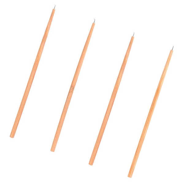 4 Pieces Lace Wig Ventilating Needle Kit Hair Wig Ventilating Holder Professional Wooden Handle Hair Extension Tools for Making Lace Wig
