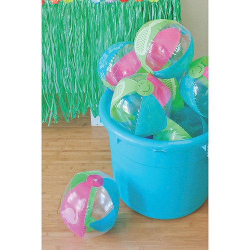Summer Fun Tropical Beach Balls - Set of 12 - Pool Party Beach Toys