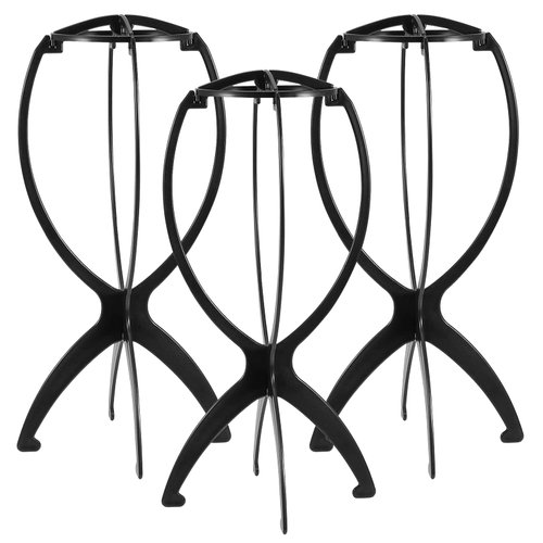ZOENHOU 3 Pack Wig Stand, 14 Inch Portable Wig Head Stand Display, Wig Holder for Multiple Wigs, ...