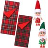 Zomiboo 2 Pieces Christmas Elf Dolls with 2 Sleeping Bags, Christmas Doll Sleeping Bag Mini Elf Doll Elves Doll Red and Green Elf Doll Twins for Christmas Decorations and Stocking Stuffers
