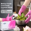 FINITEX Pink Nitrile Disposable Latex Free Gloves - 3.5mil 100PCS/Box Latex Free Powder Free 9inch Gloves Guantes de Nitrilo Cleaning Medical Exam Food Cooking Gloves(100, X-Small)