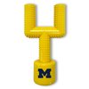 NCAA Michigan Wolverines Mega-Chew Hard Nylon Bacon-Flavored Dog Bone Football Goal-Post Chew Toy. Interactive, Tasty & Fun Dog Chew Toy. Indestructible, Strong, Tough & Durable Pet Chew Toys