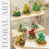 Dookok Flower Bouquet Building Set, Mini Bricks Building Blocks Artificial Flowers, DIY Decoration Home, 624 Pieces Botanical Collection Building Toys for Adult Kids Gift, Carnation