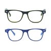 Outray 2 Pack Kids Computer Blue Light Blocking Glasses for Boys and Gilrs Age 3-12 Anti Eyestrain (Set Green+Blue, 46)