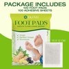 IKIMI Natural Herbal Foot Pads: Ginger Wormwood Bamboo Vinegar - Premium Foot Care - Relieves Stress and Fatigue - Improves Sleep and Supports Body Cleansing - 100 Pads (Pack of 1)