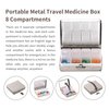 Portable Metal Travel Medicine Box/8 Compartments (Silver)
