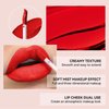 SWETIYOU Matte Liquid Lipstick Makeup Set, 3Pcs Long Lasting Smudge Proof Lip Gloss Set, High Pigmented Velvety Nude Red Lip Stain Lip Makeup Gift Sets for Girls and Women