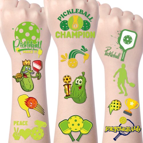 Yoyuspy Pickleball Temporary Tattoos Stickers - 200+ Pickleball Birthday Party Favors Decorations Supplies Pickleball Temporary Tattoo Gifts for Kids Girls Boys Classroom Tattoos Prizes Rewards