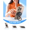 Chfeila Magnetic Phone Grip Stand, Upgraded [Dual 360° Rotation Ring] Phone Ring Holder for MagSafe, Enhance Magnet Finger Kickstand for iPhone 16 15 14 13 12, Pro, Pro Max, Plus, Mag Safe Accessories