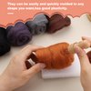 WONVOC Needle Felting Wool 80 g, Wool Roving, 8 Colors Felting Wool, Felting Wool Bulk, Wool Roving for Needle Felting, for DIY Craft Materials and Felting Wool Craftsmen, White, Black, Brown