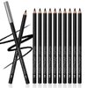 Black Eyeliner Pencils, 12 PCS Matte Black Eyeliner Pencil Set, Black Eyeliners Pencils Waterproof Long-lasting Eyeliner Beauty Makeup Tools Easy to Color