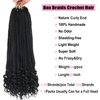 20 Inch 144 Roots/pack Crochet Braids Box Braids Crochet Hair For Women Black Crochet Braid Hair Curly Ends Box Braids Crochet Hair Braiding Hair Extensions 6Packs (20inch, 1B#)
