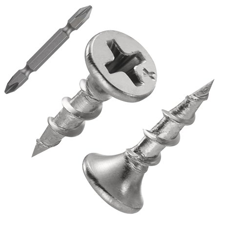 Wensilon (454 pcs)#8X5/8 410 Stainless Steel Fastener Drywall Screws-Phillips with coarse Threaded tip, Black, Suitable for Drywall Slate, Wood, etc.(1 pounds)