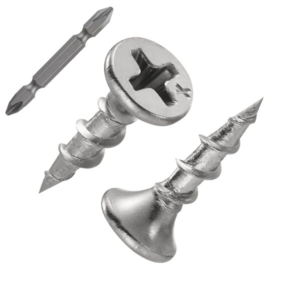 Wensilon (454 pcs)#8X5/8 410 Stainless Steel Fastener Drywall Screws-Phillips with coarse Threaded tip, Black, Suitable for Drywall Slate, Wood, etc.(1 pounds)
