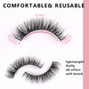 Teenitor Mink Lashes False False Eyelashes Natural Look Fake Lashes, Wispy Mink Lashes Faux Fluffy Eyelashes Mink Eyelashes Pack with Brush, Applicator